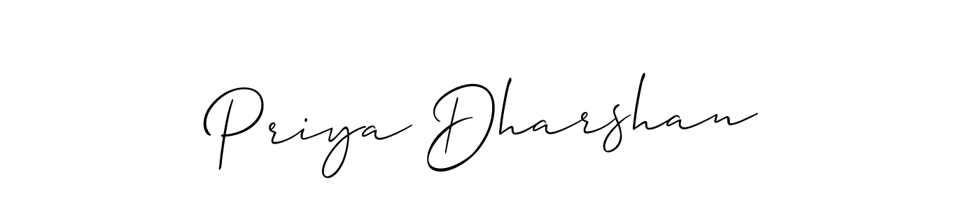 Similarly Allison_Script is the best handwritten signature design. Signature creator online .You can use it as an online autograph creator for name Priya Dharshan. Priya Dharshan signature style 2 images and pictures png