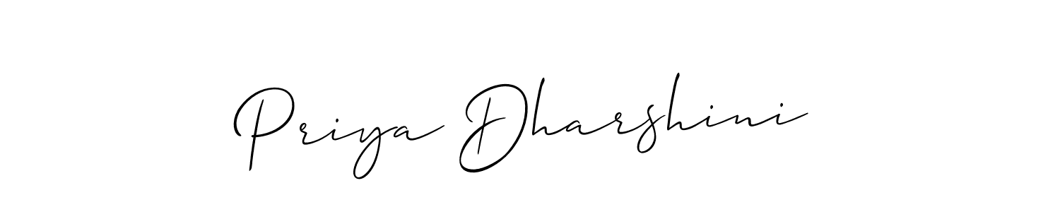 if you are searching for the best signature style for your name Priya Dharshini. so please give up your signature search. here we have designed multiple signature styles  using Allison_Script. Priya Dharshini signature style 2 images and pictures png