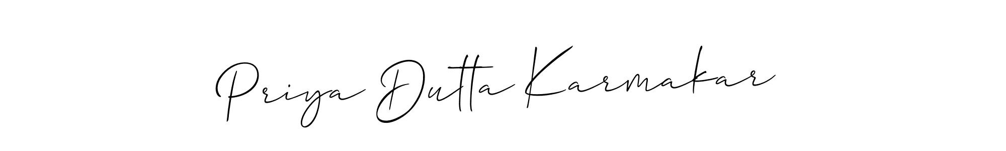 Also You can easily find your signature by using the search form. We will create Priya Dutta Karmakar name handwritten signature images for you free of cost using Allison_Script sign style. Priya Dutta Karmakar signature style 2 images and pictures png