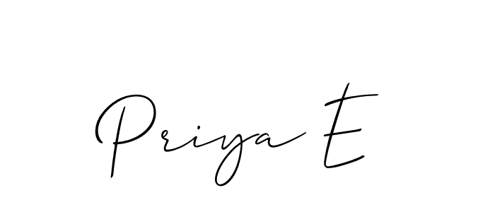 This is the best signature style for the Priya E name. Also you like these signature font (Allison_Script). Mix name signature. Priya E signature style 2 images and pictures png