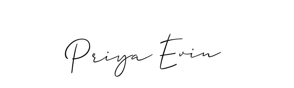 Make a beautiful signature design for name Priya Evin. With this signature (Allison_Script) style, you can create a handwritten signature for free. Priya Evin signature style 2 images and pictures png