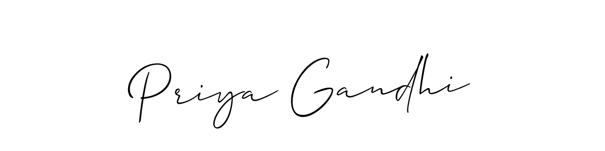 The best way (Allison_Script) to make a short signature is to pick only two or three words in your name. The name Priya Gandhi include a total of six letters. For converting this name. Priya Gandhi signature style 2 images and pictures png