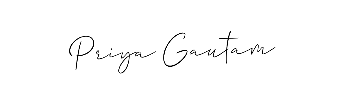 How to Draw Priya Gautam signature style? Allison_Script is a latest design signature styles for name Priya Gautam. Priya Gautam signature style 2 images and pictures png