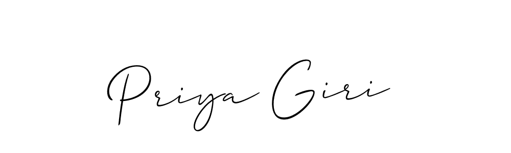 Design your own signature with our free online signature maker. With this signature software, you can create a handwritten (Allison_Script) signature for name Priya Giri. Priya Giri signature style 2 images and pictures png