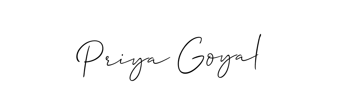 Also You can easily find your signature by using the search form. We will create Priya Goyal name handwritten signature images for you free of cost using Allison_Script sign style. Priya Goyal signature style 2 images and pictures png
