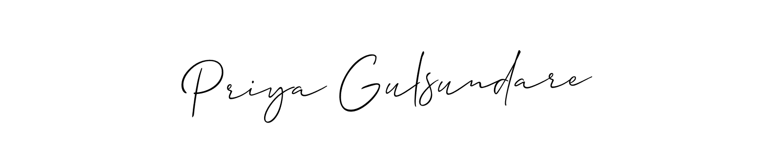 Priya Gulsundare stylish signature style. Best Handwritten Sign (Allison_Script) for my name. Handwritten Signature Collection Ideas for my name Priya Gulsundare. Priya Gulsundare signature style 2 images and pictures png