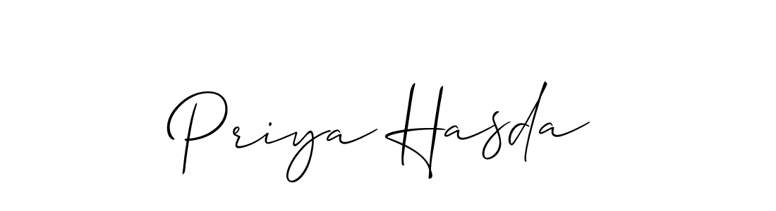 Also we have Priya Hasda name is the best signature style. Create professional handwritten signature collection using Allison_Script autograph style. Priya Hasda signature style 2 images and pictures png