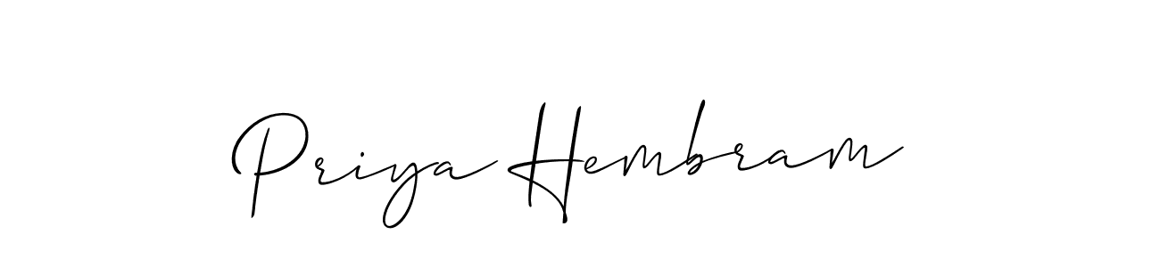 Also we have Priya Hembram name is the best signature style. Create professional handwritten signature collection using Allison_Script autograph style. Priya Hembram signature style 2 images and pictures png