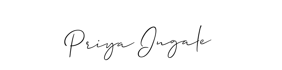 The best way (Allison_Script) to make a short signature is to pick only two or three words in your name. The name Priya Ingale include a total of six letters. For converting this name. Priya Ingale signature style 2 images and pictures png