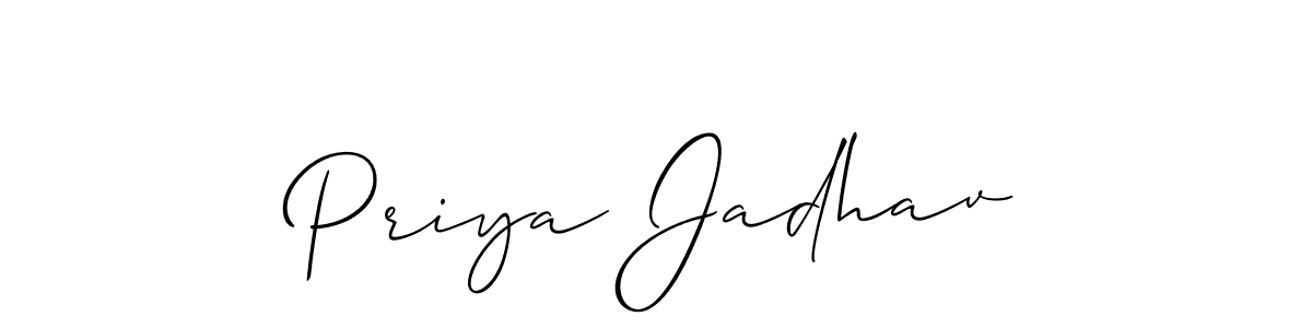 It looks lik you need a new signature style for name Priya Jadhav. Design unique handwritten (Allison_Script) signature with our free signature maker in just a few clicks. Priya Jadhav signature style 2 images and pictures png