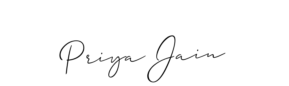 Create a beautiful signature design for name Priya Jain. With this signature (Allison_Script) fonts, you can make a handwritten signature for free. Priya Jain signature style 2 images and pictures png