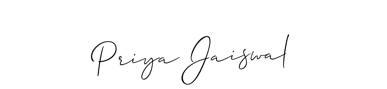 Similarly Allison_Script is the best handwritten signature design. Signature creator online .You can use it as an online autograph creator for name Priya Jaiswal. Priya Jaiswal signature style 2 images and pictures png
