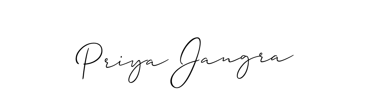 Design your own signature with our free online signature maker. With this signature software, you can create a handwritten (Allison_Script) signature for name Priya Jangra. Priya Jangra signature style 2 images and pictures png