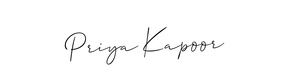 Use a signature maker to create a handwritten signature online. With this signature software, you can design (Allison_Script) your own signature for name Priya Kapoor. Priya Kapoor signature style 2 images and pictures png