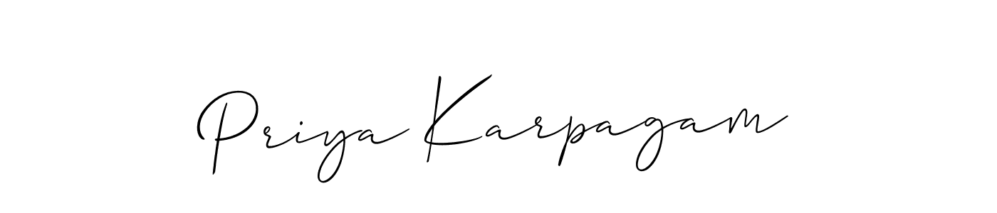Once you've used our free online signature maker to create your best signature Allison_Script style, it's time to enjoy all of the benefits that Priya Karpagam name signing documents. Priya Karpagam signature style 2 images and pictures png