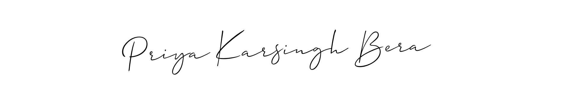 Similarly Allison_Script is the best handwritten signature design. Signature creator online .You can use it as an online autograph creator for name Priya Karsingh Bera. Priya Karsingh Bera signature style 2 images and pictures png