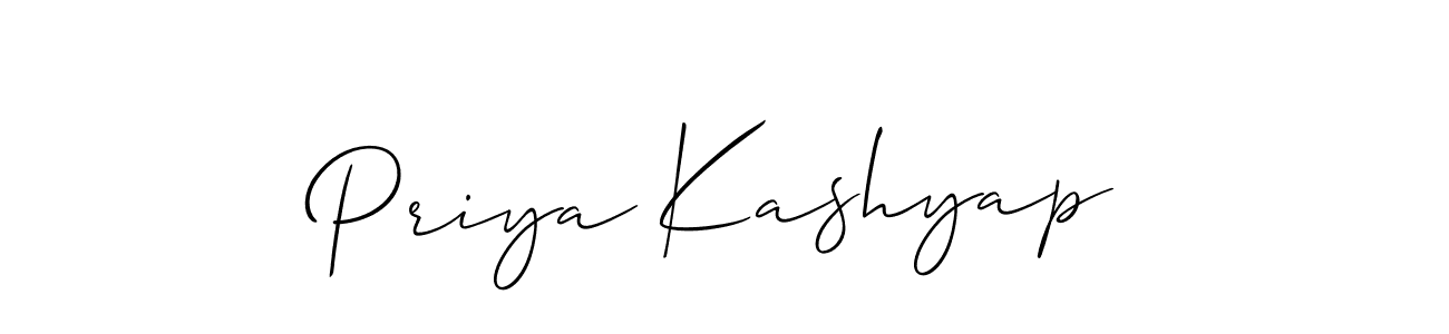 It looks lik you need a new signature style for name Priya Kashyap. Design unique handwritten (Allison_Script) signature with our free signature maker in just a few clicks. Priya Kashyap signature style 2 images and pictures png