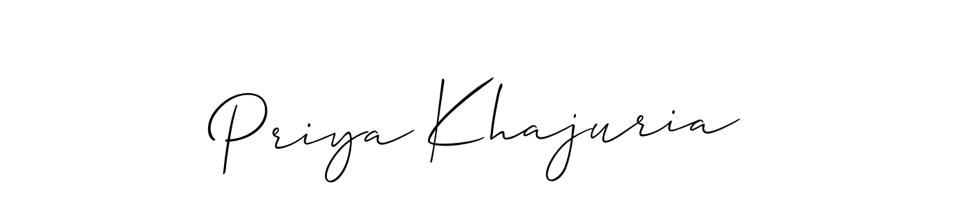 Design your own signature with our free online signature maker. With this signature software, you can create a handwritten (Allison_Script) signature for name Priya Khajuria. Priya Khajuria signature style 2 images and pictures png