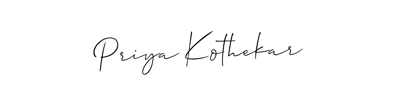 Use a signature maker to create a handwritten signature online. With this signature software, you can design (Allison_Script) your own signature for name Priya Kothekar. Priya Kothekar signature style 2 images and pictures png