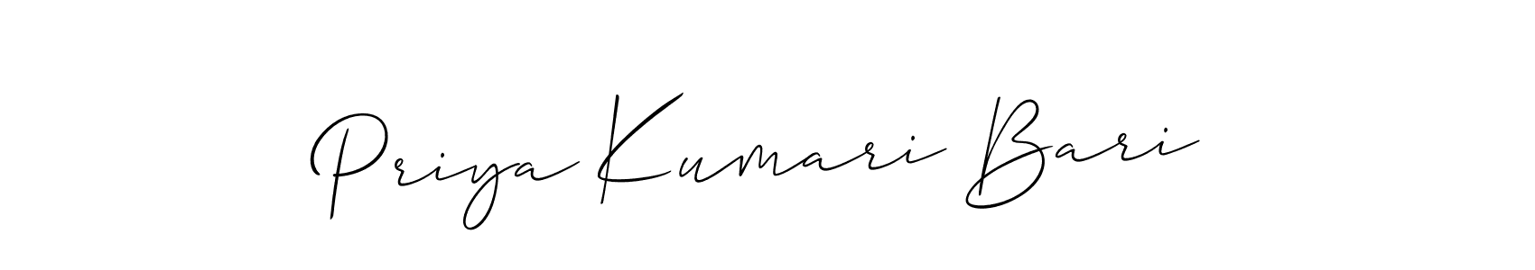 Also You can easily find your signature by using the search form. We will create Priya Kumari Bari name handwritten signature images for you free of cost using Allison_Script sign style. Priya Kumari Bari signature style 2 images and pictures png