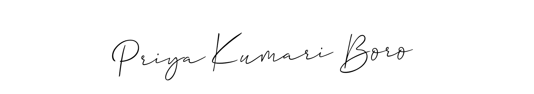 It looks lik you need a new signature style for name Priya Kumari Boro. Design unique handwritten (Allison_Script) signature with our free signature maker in just a few clicks. Priya Kumari Boro signature style 2 images and pictures png