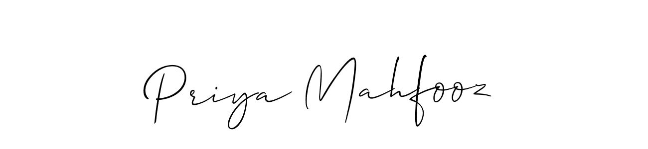 How to make Priya Mahfooz signature? Allison_Script is a professional autograph style. Create handwritten signature for Priya Mahfooz name. Priya Mahfooz signature style 2 images and pictures png