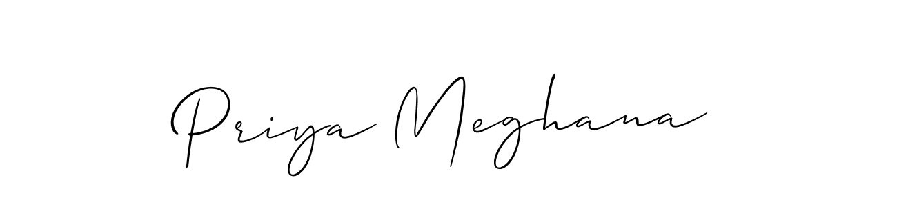 Make a beautiful signature design for name Priya Meghana. With this signature (Allison_Script) style, you can create a handwritten signature for free. Priya Meghana signature style 2 images and pictures png
