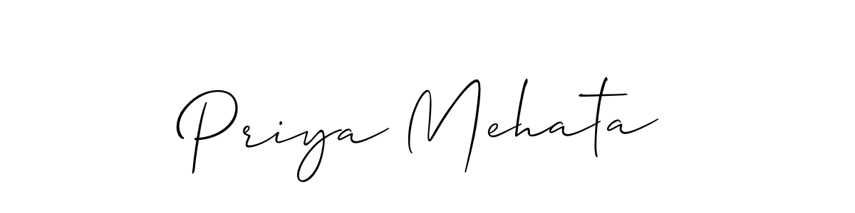 Make a beautiful signature design for name Priya Mehata. Use this online signature maker to create a handwritten signature for free. Priya Mehata signature style 2 images and pictures png