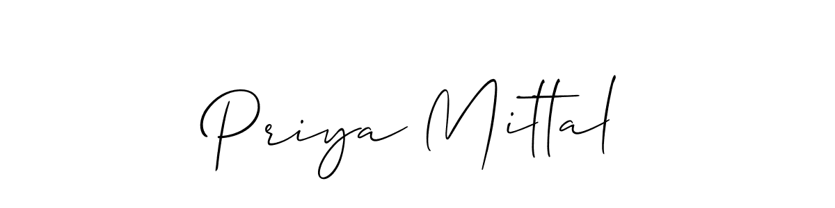 How to make Priya Mittal signature? Allison_Script is a professional autograph style. Create handwritten signature for Priya Mittal name. Priya Mittal signature style 2 images and pictures png