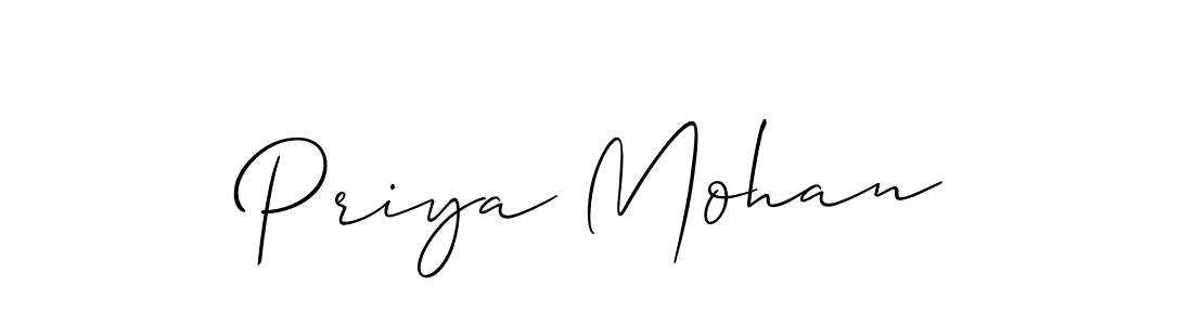Also we have Priya Mohan name is the best signature style. Create professional handwritten signature collection using Allison_Script autograph style. Priya Mohan signature style 2 images and pictures png