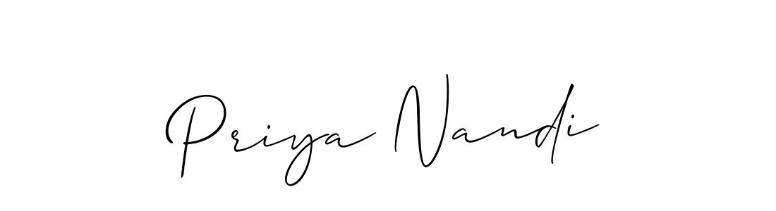 Priya Nandi stylish signature style. Best Handwritten Sign (Allison_Script) for my name. Handwritten Signature Collection Ideas for my name Priya Nandi. Priya Nandi signature style 2 images and pictures png