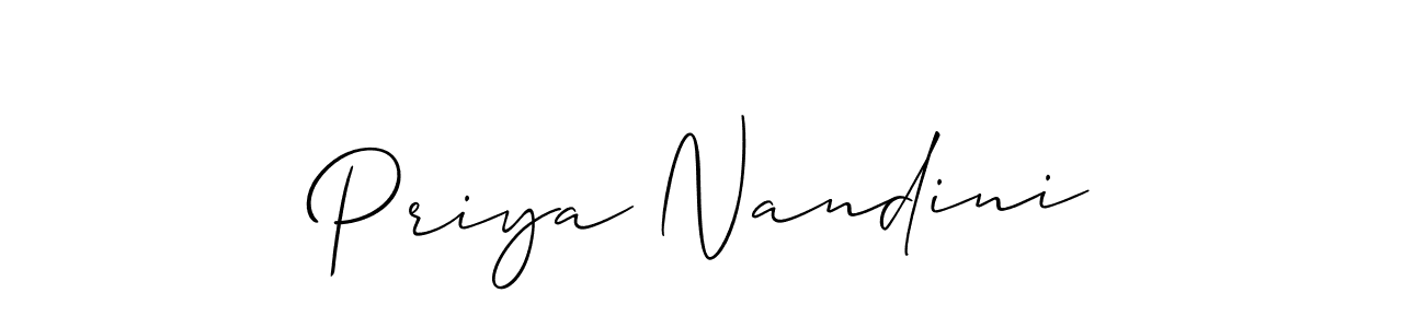 Create a beautiful signature design for name Priya Nandini. With this signature (Allison_Script) fonts, you can make a handwritten signature for free. Priya Nandini signature style 2 images and pictures png