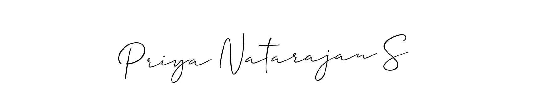 Also we have Priya Natarajan S name is the best signature style. Create professional handwritten signature collection using Allison_Script autograph style. Priya Natarajan S signature style 2 images and pictures png