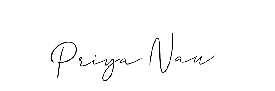 How to make Priya Nau name signature. Use Allison_Script style for creating short signs online. This is the latest handwritten sign. Priya Nau signature style 2 images and pictures png