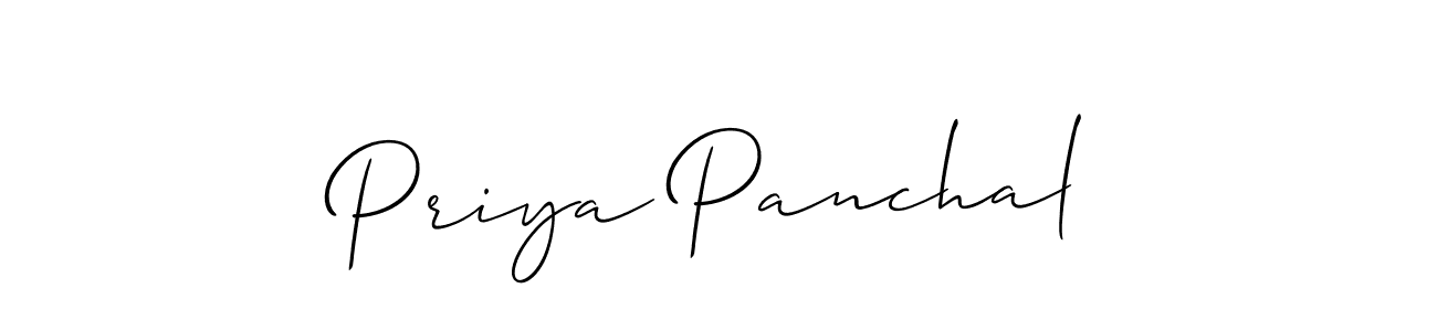 The best way (Allison_Script) to make a short signature is to pick only two or three words in your name. The name Priya Panchal include a total of six letters. For converting this name. Priya Panchal signature style 2 images and pictures png