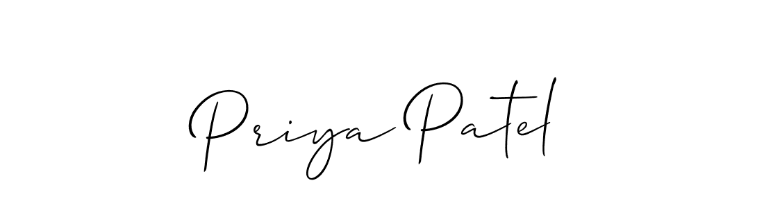 It looks lik you need a new signature style for name Priya Patel. Design unique handwritten (Allison_Script) signature with our free signature maker in just a few clicks. Priya Patel signature style 2 images and pictures png