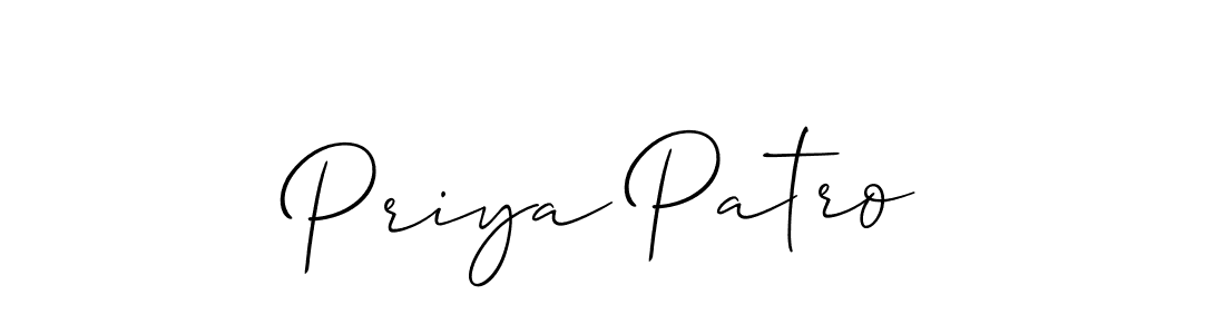 Design your own signature with our free online signature maker. With this signature software, you can create a handwritten (Allison_Script) signature for name Priya Patro. Priya Patro signature style 2 images and pictures png