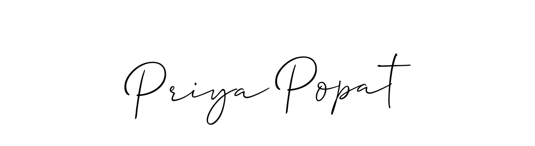 Design your own signature with our free online signature maker. With this signature software, you can create a handwritten (Allison_Script) signature for name Priya Popat. Priya Popat signature style 2 images and pictures png