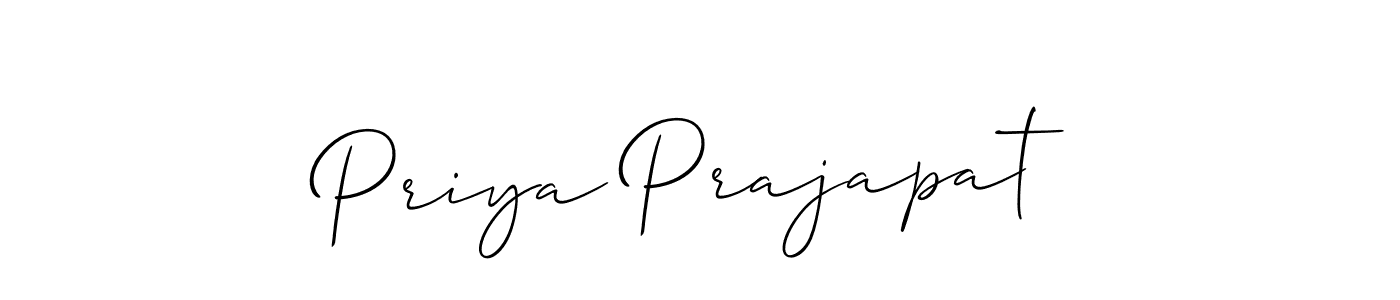 How to Draw Priya Prajapat signature style? Allison_Script is a latest design signature styles for name Priya Prajapat. Priya Prajapat signature style 2 images and pictures png