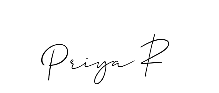 Create a beautiful signature design for name Priya R. With this signature (Allison_Script) fonts, you can make a handwritten signature for free. Priya R signature style 2 images and pictures png