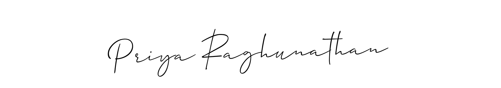 Use a signature maker to create a handwritten signature online. With this signature software, you can design (Allison_Script) your own signature for name Priya Raghunathan. Priya Raghunathan signature style 2 images and pictures png