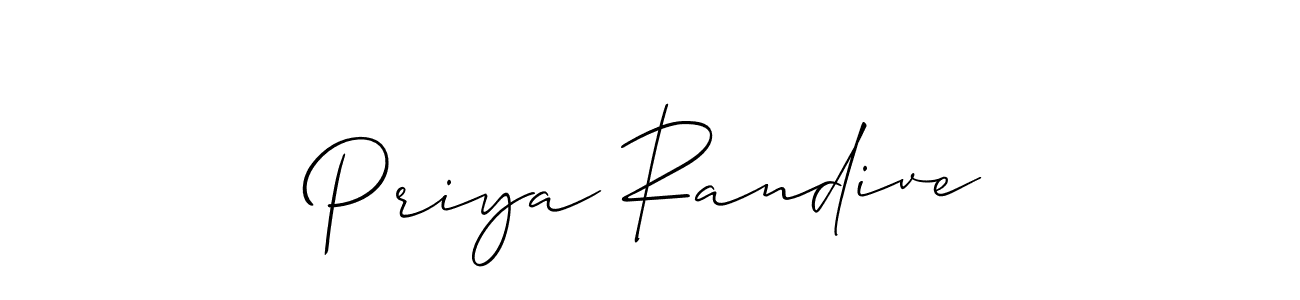 Also we have Priya Randive name is the best signature style. Create professional handwritten signature collection using Allison_Script autograph style. Priya Randive signature style 2 images and pictures png