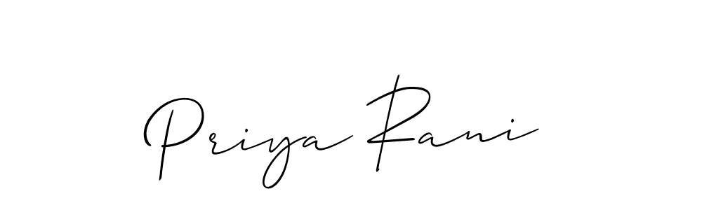 Design your own signature with our free online signature maker. With this signature software, you can create a handwritten (Allison_Script) signature for name Priya Rani. Priya Rani signature style 2 images and pictures png