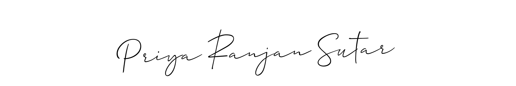 Also we have Priya Ranjan Sutar name is the best signature style. Create professional handwritten signature collection using Allison_Script autograph style. Priya Ranjan Sutar signature style 2 images and pictures png