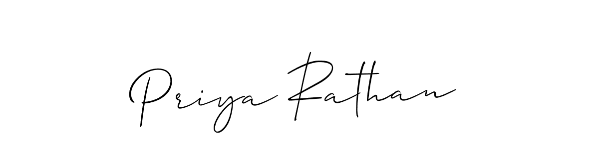 The best way (Allison_Script) to make a short signature is to pick only two or three words in your name. The name Priya Rathan include a total of six letters. For converting this name. Priya Rathan signature style 2 images and pictures png