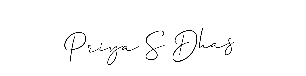 Priya S Dhas stylish signature style. Best Handwritten Sign (Allison_Script) for my name. Handwritten Signature Collection Ideas for my name Priya S Dhas. Priya S Dhas signature style 2 images and pictures png