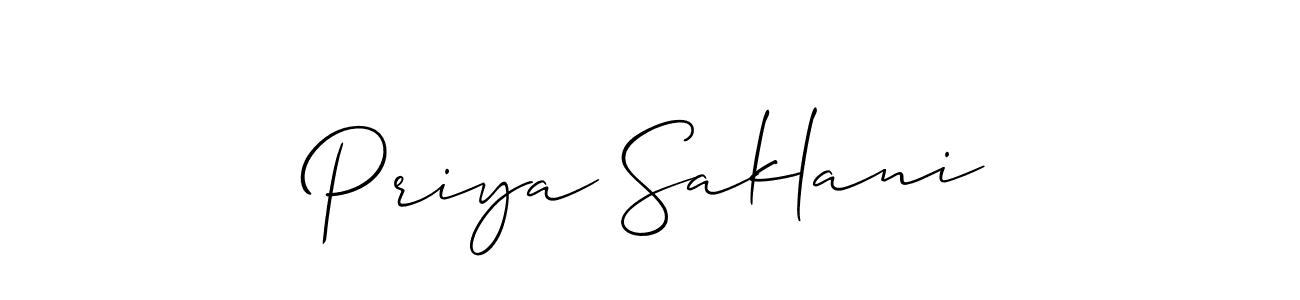 Also You can easily find your signature by using the search form. We will create Priya Saklani name handwritten signature images for you free of cost using Allison_Script sign style. Priya Saklani signature style 2 images and pictures png