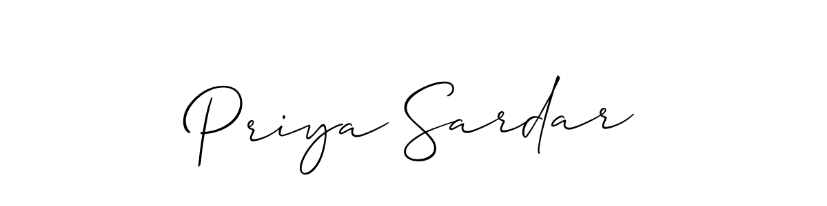 Make a beautiful signature design for name Priya Sardar. With this signature (Allison_Script) style, you can create a handwritten signature for free. Priya Sardar signature style 2 images and pictures png