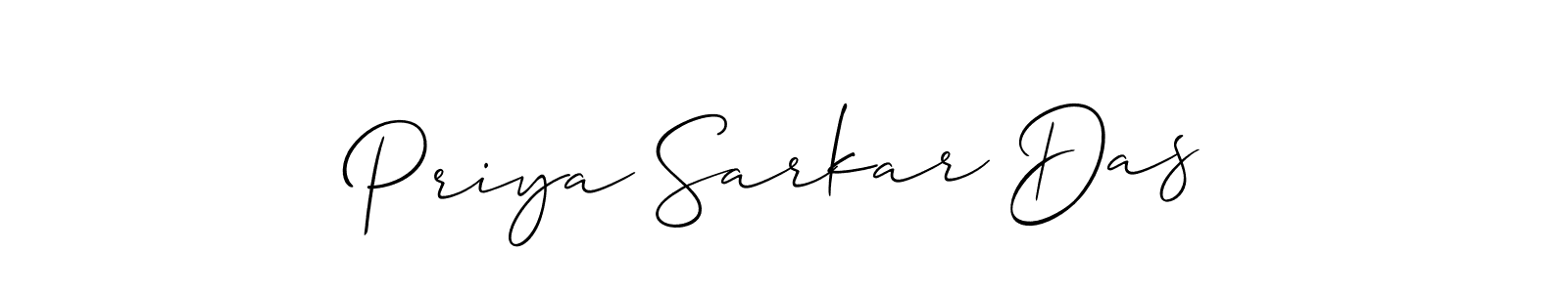 Allison_Script is a professional signature style that is perfect for those who want to add a touch of class to their signature. It is also a great choice for those who want to make their signature more unique. Get Priya Sarkar Das name to fancy signature for free. Priya Sarkar Das signature style 2 images and pictures png