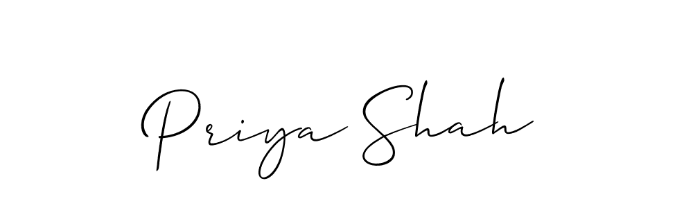 How to make Priya Shah name signature. Use Allison_Script style for creating short signs online. This is the latest handwritten sign. Priya Shah signature style 2 images and pictures png